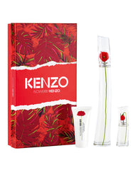 KENZO - Flower by Kenzo para mujer / SET - 100 ml Eau De Parfum Spray + 50 ml Crema corporal + 15 ml Mini EDP Spray