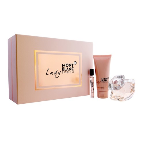 MONTBLANC - Lady Emblem para mujer / SET - 75 ml Eau De Parfum Spray + 100 ml Body Lotion + 7.5 ml Mini EDP