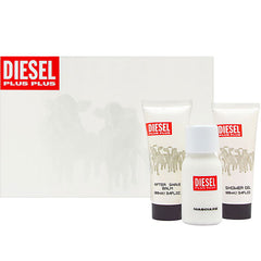 DIESEL - Diesel Plus Plus para hombre / SET - 75 ml Eau De Toilette Spray + 100 ml Shower Gel + 100 ml After Shave + 15 ml EDT Spray