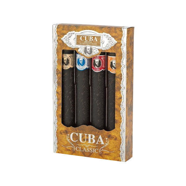 CUBA PARIS - Cuba Classic para hombre / SET - 4 X 35 ml Eau De Toilette Spray (Blue, Gold, Red, Orange)