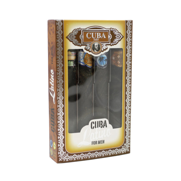 CUBA PARIS - Cuba Latino para hombre / SET - 4 X 35 ml Eau De Toilette Spray (Copacabana, Carnaval, Cactus, Maya)