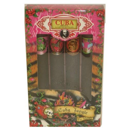CUBA PARIS - Cuba Jungle & Heartbreaker para mujer / SET - 4 X 35 ml Eau De Parfum Spray (Jungle Snake, Jungle Tiger, Jungle Zebra, Heartbreaker)