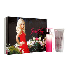 PARIS HILTON - Just Me para mujer / SET - 100 ml Eau De Parfum Spray + 90 ml Body Lotion + 90 ml Bath & Shower Gel + 7 ml Roller EDP