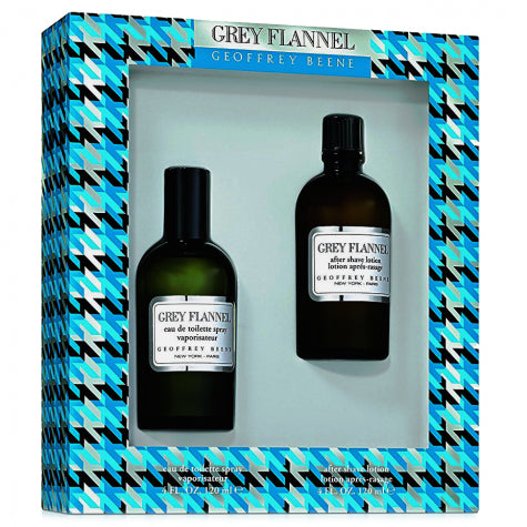 GEOFFREY BEENE - Grey Flannel para hombre / SET - 120 ml Eau De Toilette Spray + 120 ml After Shave Lotion