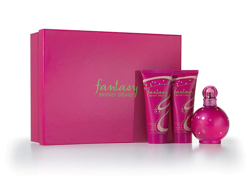 BRITNEY SPEARS - Fantasy para mujer / SET - 100 ml Eau De Parfum Spray + 100 ml Gel de baño + 100 ml Cema corpoal