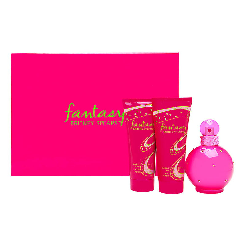 BRITNEY SPEARS - Fantasy para mujer / SET - 100 ml Eau De Parfum Spray + 100 ml Shower Gel + 100 ml Body Lotion