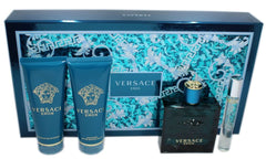 VERSACE - Eros para hombre / SET - 100 ml Eau De Toilette Spray + 100 ml After Shave + 100 ml Shower Gel + 10 ml Mini EDT