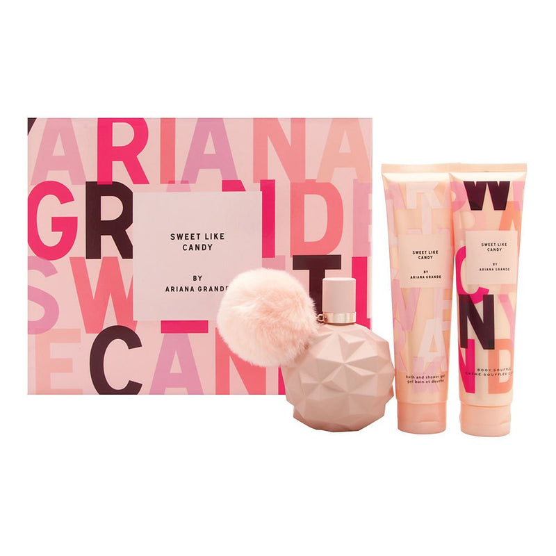 ARIANA GRANDE - Sweet Like Candy para mujer / SET - 100 ml Eau De Parfum Spray + 100 ml Body Lotion + 100 ml Shower Gel