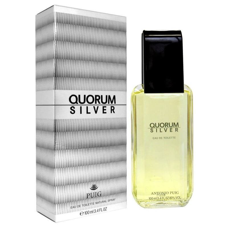 ANTONIO PUIG - Quorum Silver para hombre / 100 ml Eau De Toilette Spray