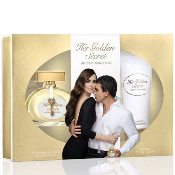 ANTONIO BANDERAS - Her Golden Secret para mujer / SET - 80 ml Eau De Toilette Spray + 1 Regalo