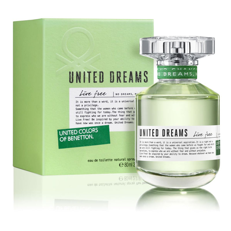 BENETTON - United Dreams Live Free para mujer / 80 ml Eau De Toilette Spray