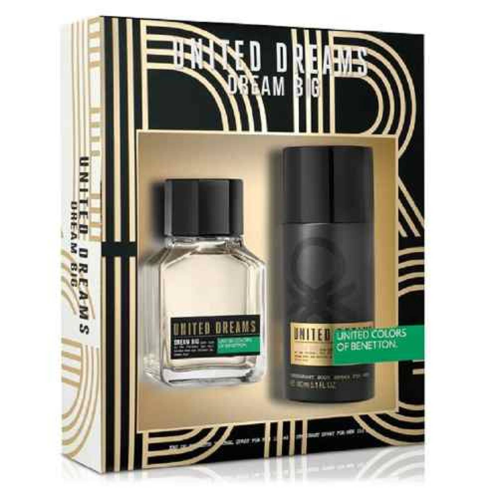 SET - United Dreams Dream Big by Benetton for men Eau De Toilette Spray 100  ml