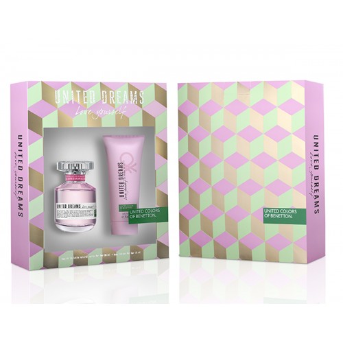 BENETTON - United Dreams Love Yourself para mujer / SET - 80 ml Eau De Toilette Spray + 1 Regalo