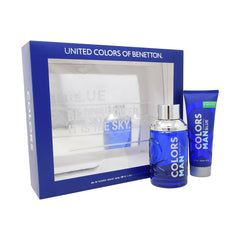 BENETTON - Colors Blue Man para hombre / SET - 100 ml Eau De Toilette Spray + 75ml After Shave