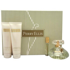 PERRY ELLIS - Perry Ellis para mujer / SET - 100 ml Eau De Parfum Spray + 90 ml Body Lotion + 90 ml Shower Gel + 7.5 ml EDP