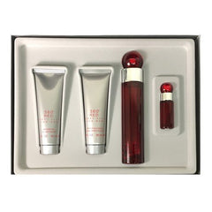 PERRY ELLIS - 360º Red para hombre / SET - 100 ml Eau De Toilette Spray + 90 ml Shower Gel + 90 ml After Shave Balm + 7.5 ml EDT Spray